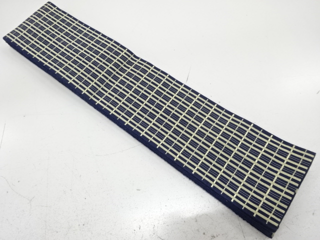 格子模様織り出し　男物角帯